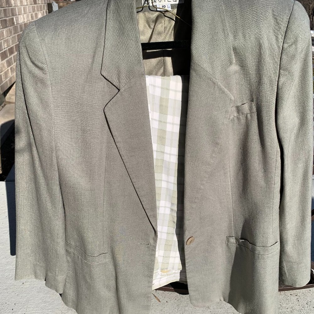 Celery Green Jacket (Size 10) With Celery Plaid P… - image 1
